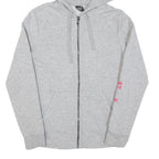 ADIDAS Womens Grey Hoodie Zip Up XS Pink Sleeve Logo Casual Zip Hoodie
