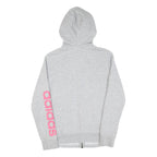 ADIDAS Womens Grey Hoodie Zip Up XS Pink Sleeve Logo Casual Zip Hoodie