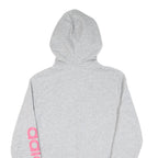ADIDAS Womens Grey Hoodie Zip Up XS Pink Sleeve Logo Casual Zip Hoodie