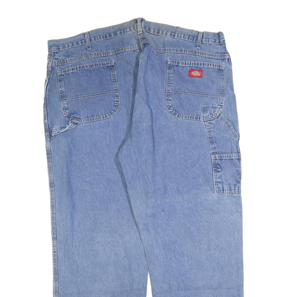 DICKIES Mens Relaxed Blue Denim Jeans W44 L32 Zip Cotton Blend Casual Workwear