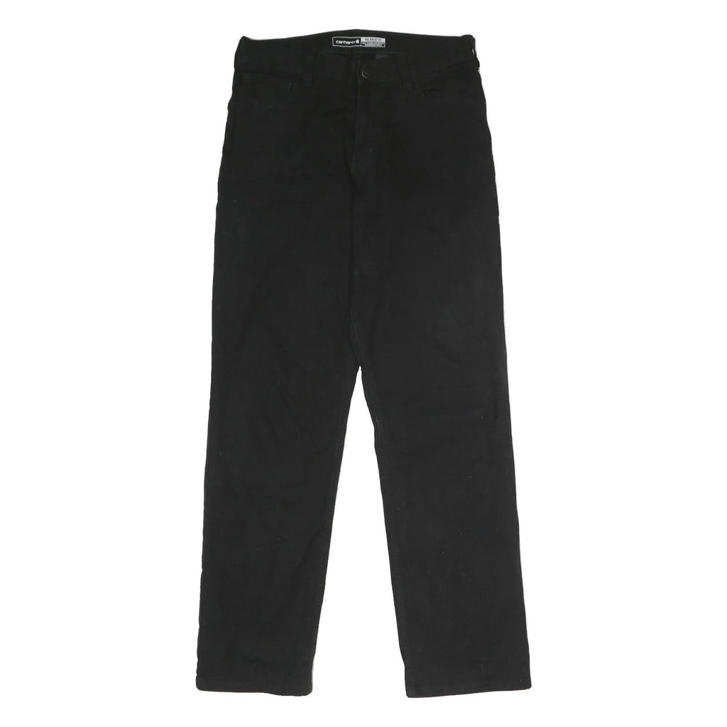 CARHARTT Mens Black Cotton Blend Woven Straight Trousers Relaxed Fit W30 L32
