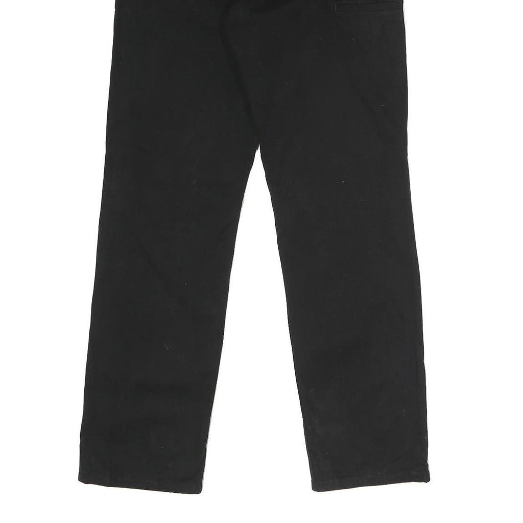 CARHARTT Mens Black Cotton Blend Woven Straight Trousers Relaxed Fit W30 L32