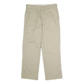 DICKIES Mens Regular Fit Beige Polyester Blend Trousers W36 L30 Workwear Zip