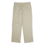 DICKIES Mens Regular Fit Beige Polyester Blend Trousers W36 L30 Workwear Zip