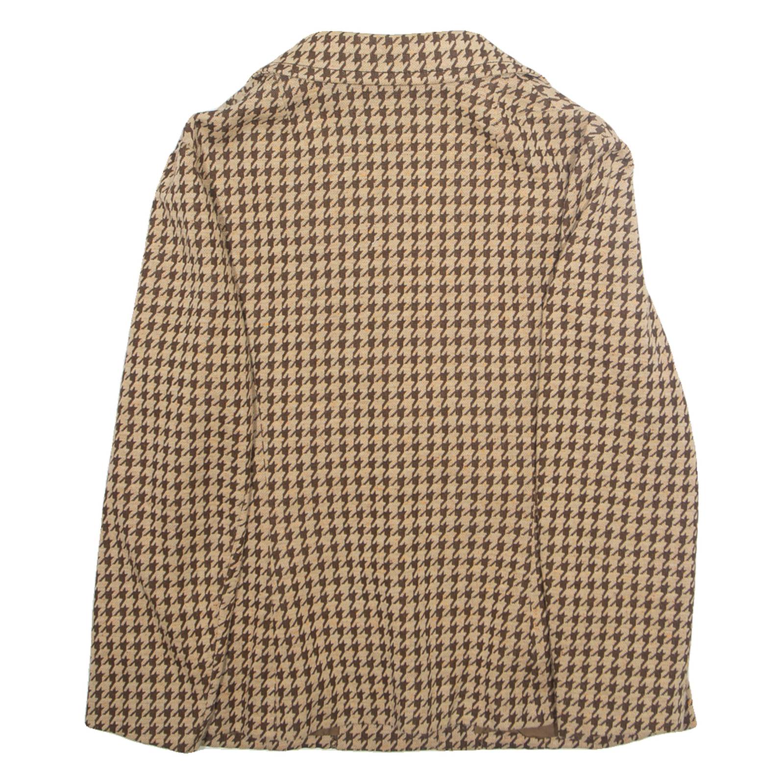 Womens Blazer Jacket Beige Wool Crazy Pattern L
