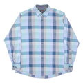 CASA MODA Mens Blue & Beige Check Shirt XL Cotton Blend Long Sleeve Casual