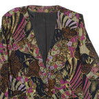 Womens Blazer Jacket Black 90s Crazy Pattern L