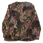 Womens Blazer Jacket Black 90s Crazy Pattern L