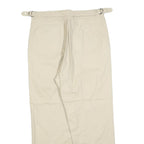 Womens Cotton Blend Beige Regular Fit Straight Leg Trousers W30 L25 Zip Closure