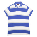 KAPPA Mens Blue White Grey Striped Short Sleeve Polo Shirt 3XL Cotton Casual