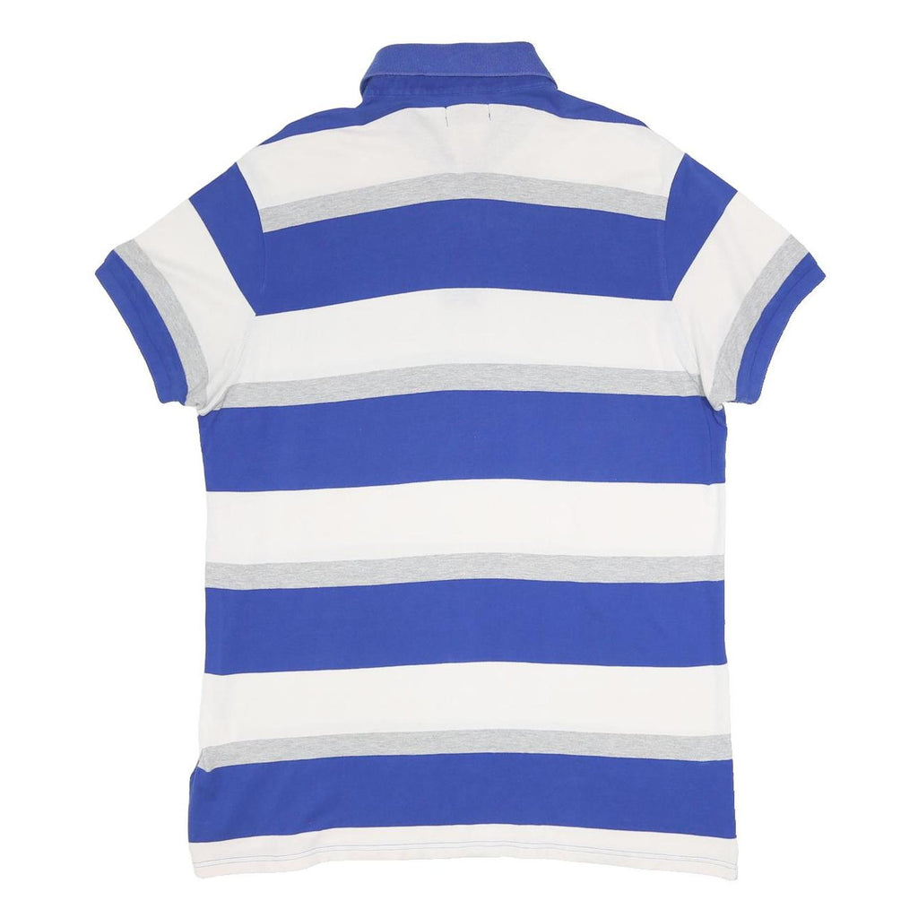 KAPPA Mens Blue White Grey Striped Short Sleeve Polo Shirt 3XL Cotton Casual