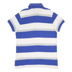 KAPPA Mens Blue White Grey Striped Short Sleeve Polo Shirt 3XL Cotton Casual