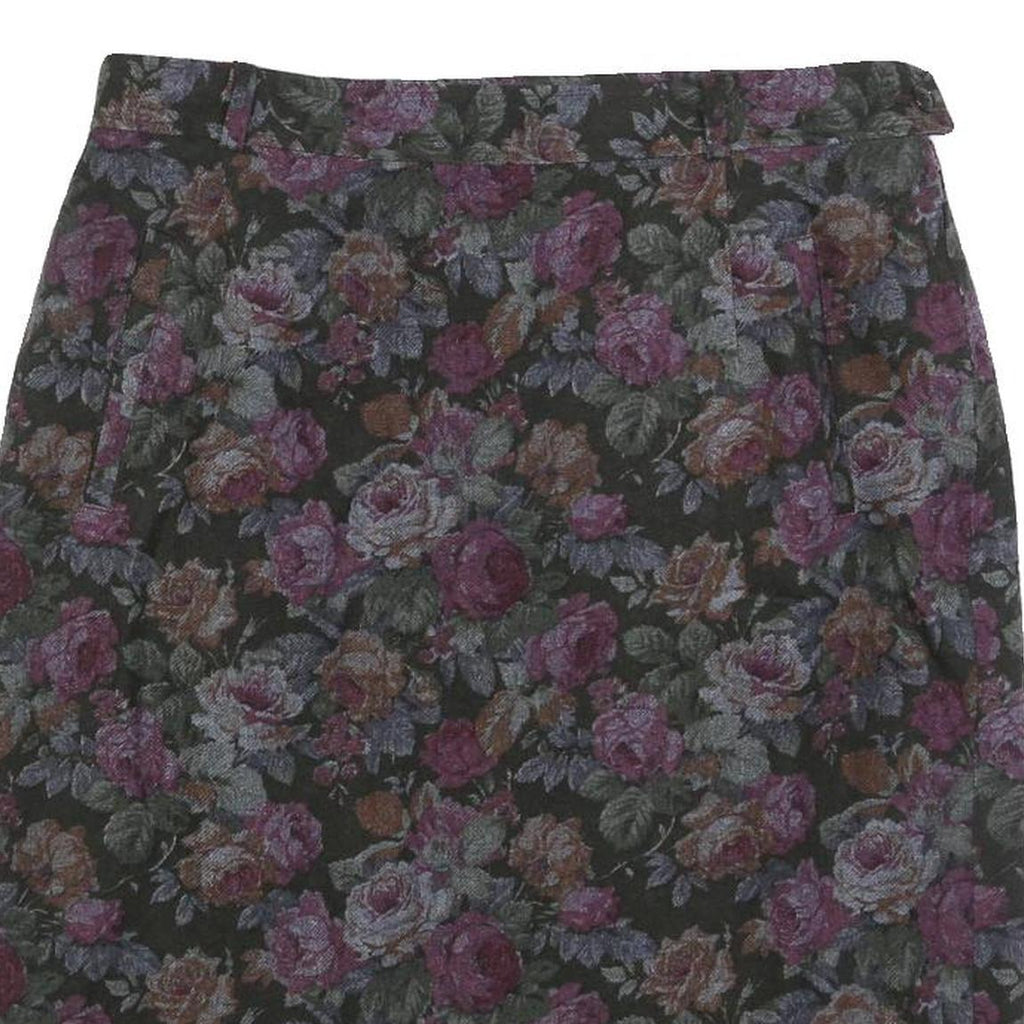 PETER HAHN Womens Purple Floral Print Straight Knee Length Woven Skirt M Elegant