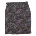PETER HAHN Womens Purple Floral Print Straight Knee Length Woven Skirt M Elegant