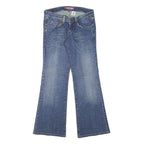 LEVI'S Womens Blue Regular Flared Denim Medium W28 L29 Classic Cotton Blend Zip