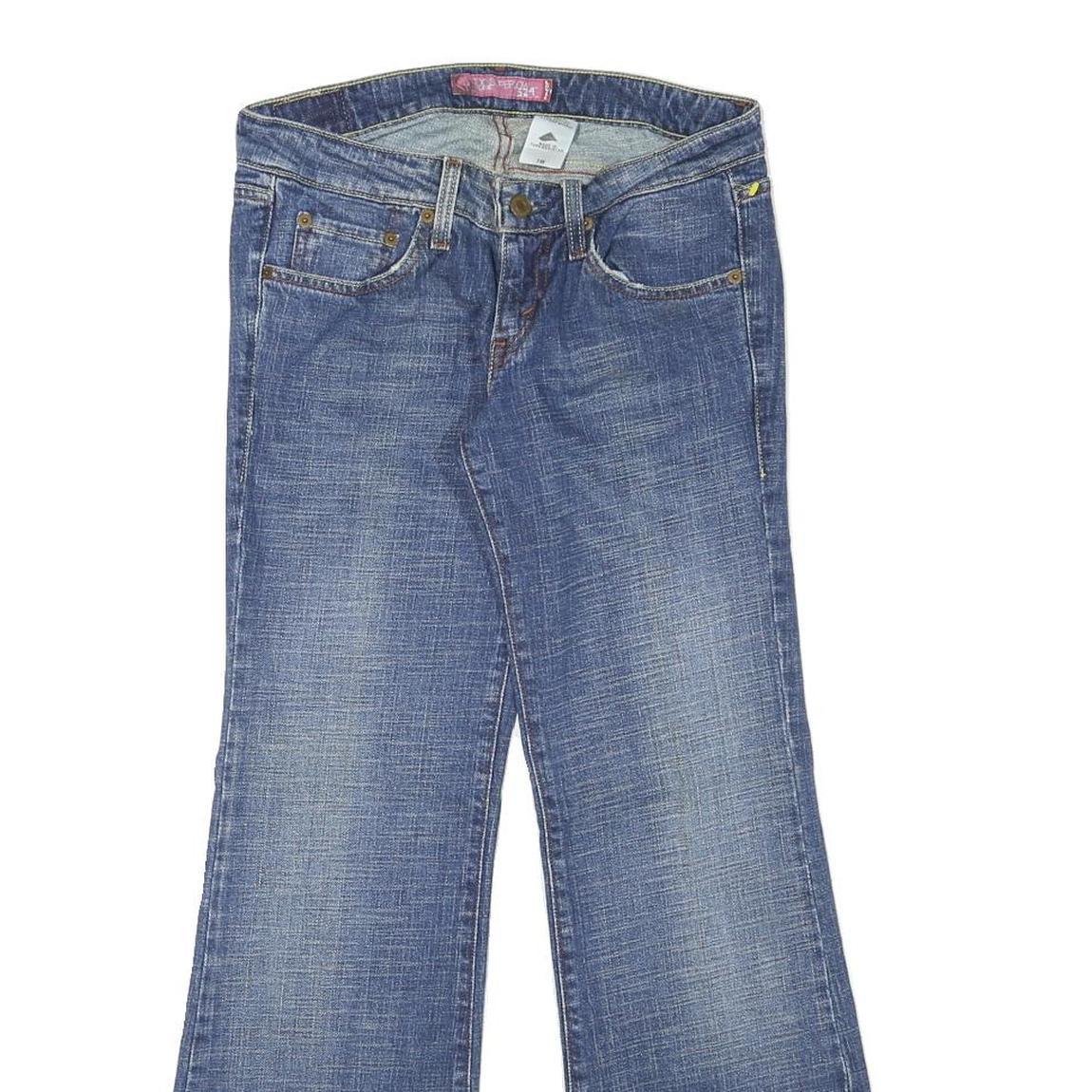 LEVI'S Womens Blue Regular Flared Denim Medium W28 L29 Classic Cotton Blend Zip