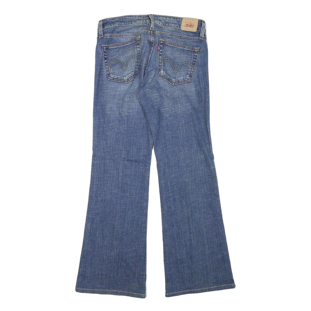 LEVI'S Womens Blue Regular Flared Denim Medium W28 L29 Classic Cotton Blend Zip