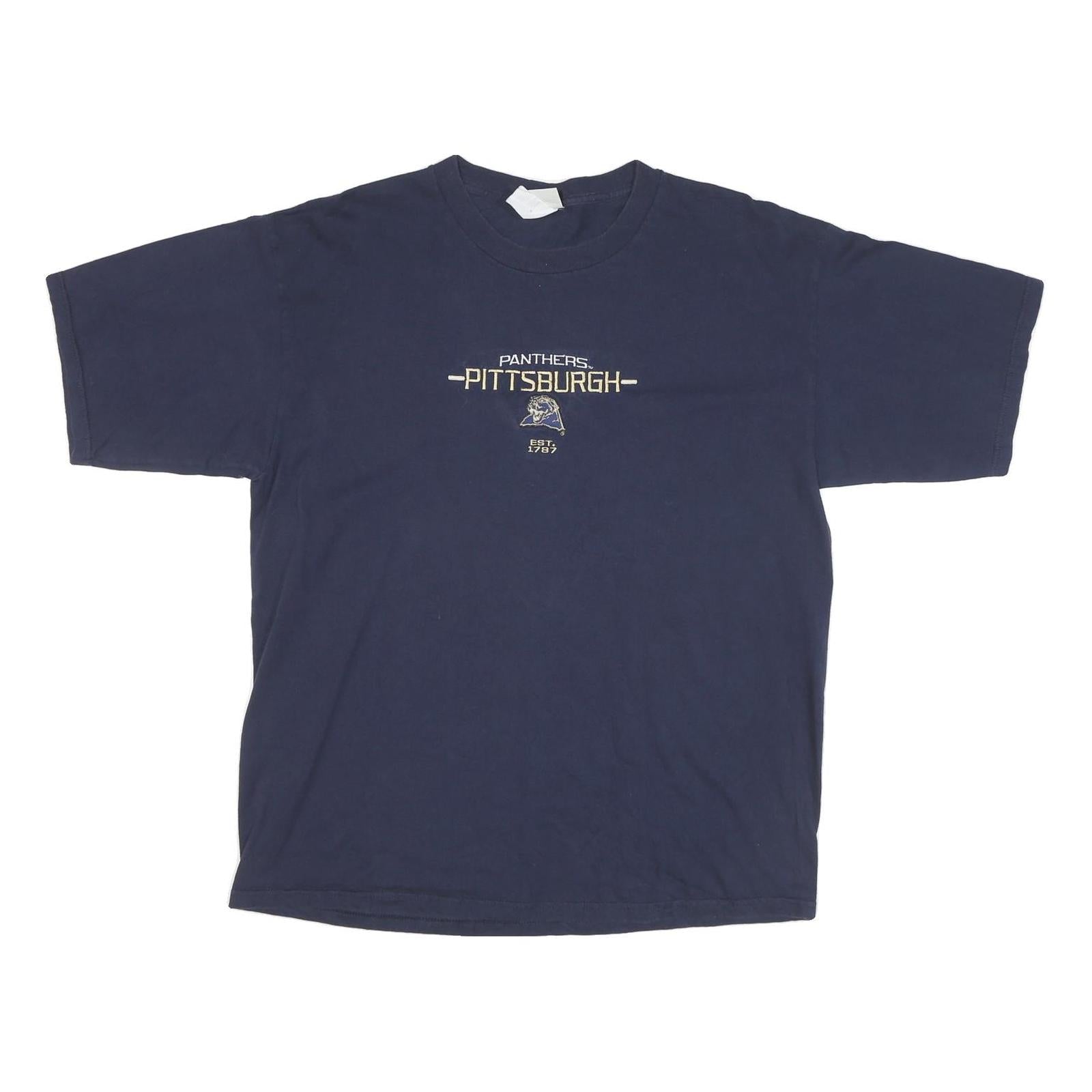 LEE Mens Navy Blue Pittsburgh Panther Graphic T-Shirt XL Short Sleeve Crew Neck