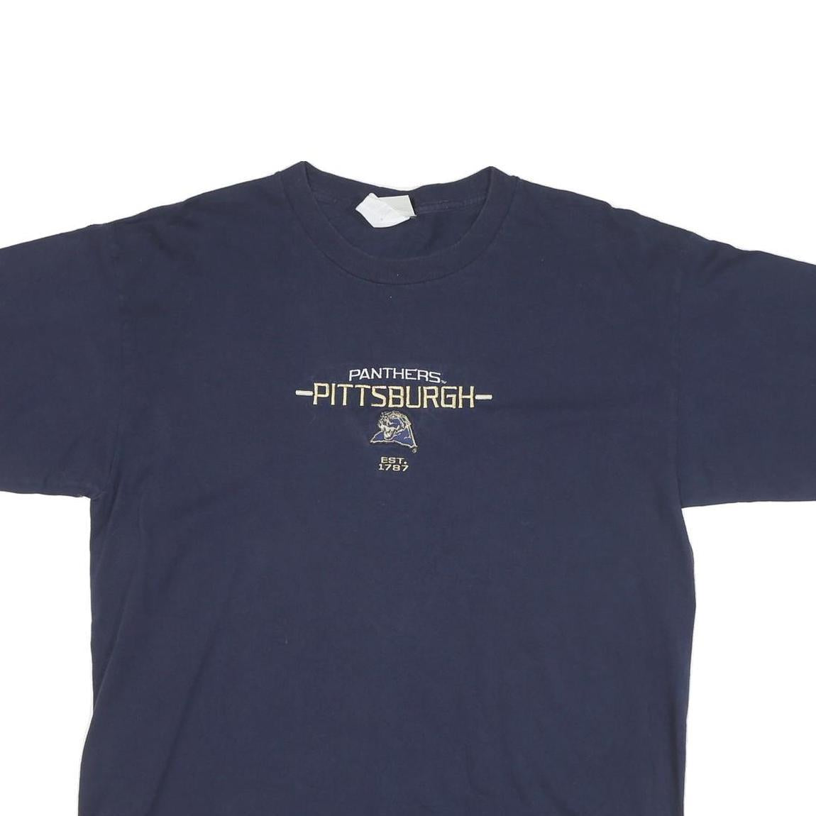 LEE Mens Navy Blue Pittsburgh Panther Graphic T-Shirt XL Short Sleeve Crew Neck