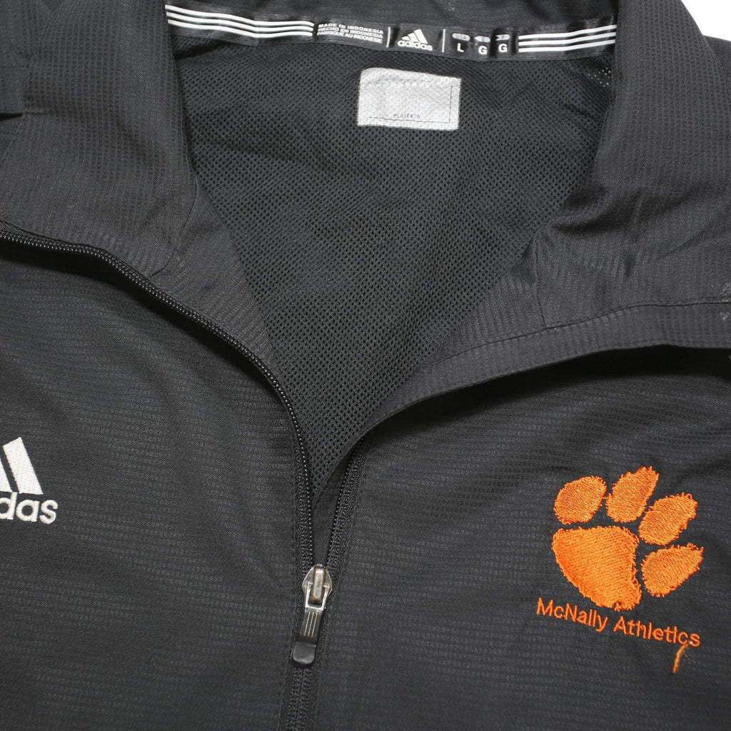 ADIDAS Mens Black & White McNally Athletics Track Jacket L Polyester Blend Zip