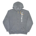 CARHARTT Mens Grey Zip Up Hoodie XL Workwear Cotton Blend Casual Sweatshirt