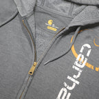 CARHARTT Mens Grey Zip Up Hoodie XL Workwear Cotton Blend Casual Sweatshirt
