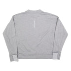 NIKE Womens Grey Crew Neck L Sweatshirt Nike Swoosh Logo Running Sports