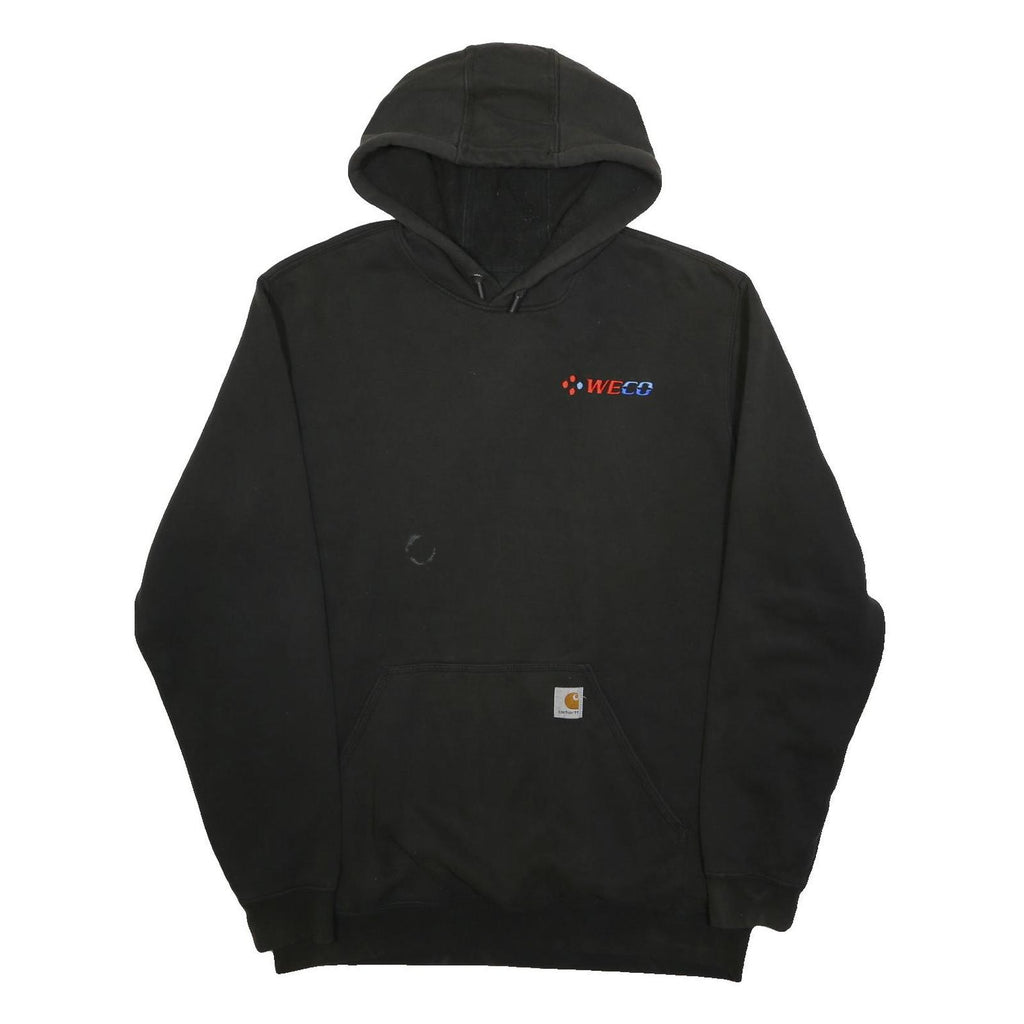 CARHARTT Mens Black WECO Hoodie L Cotton Blend Workwear Casual Pullover