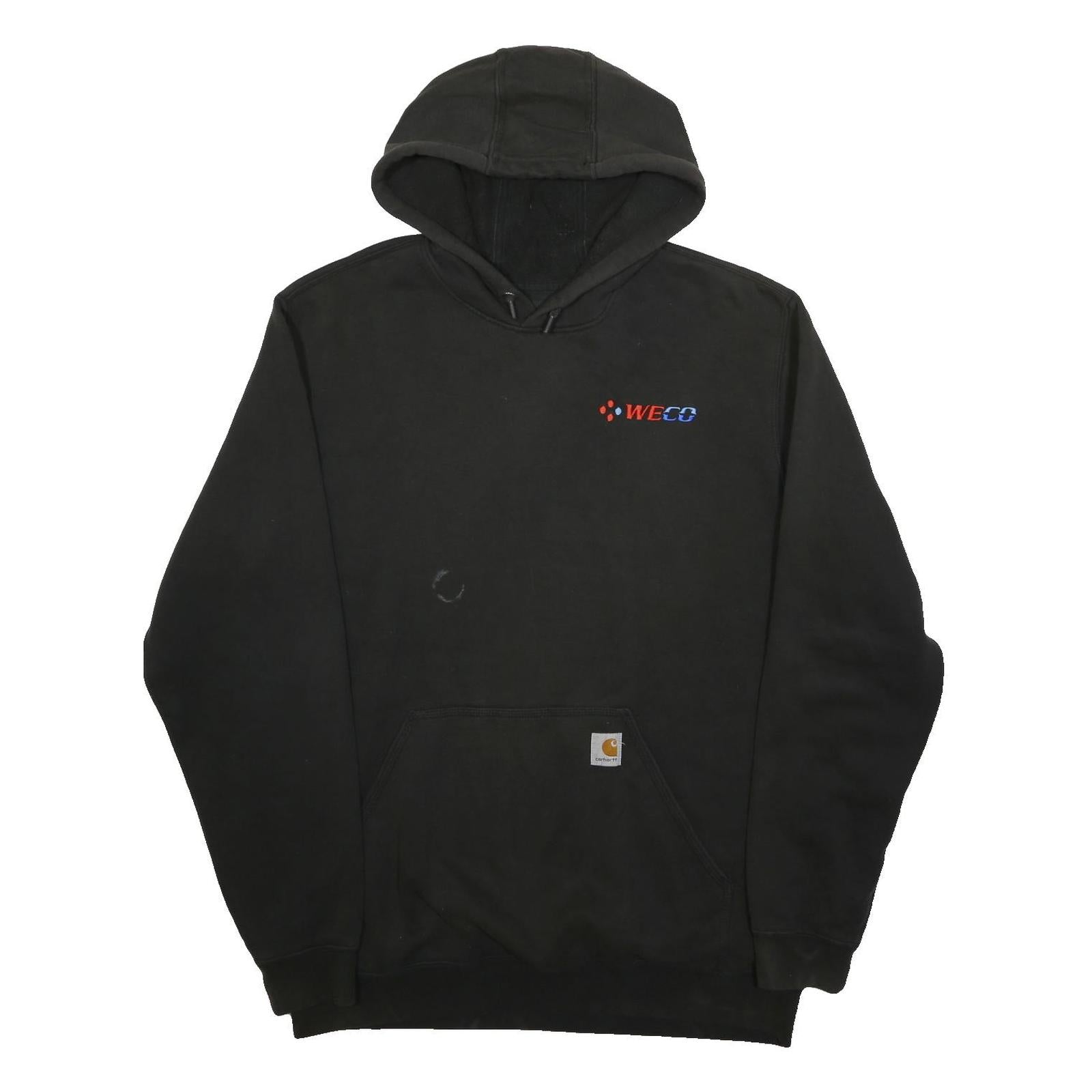 CARHARTT Mens Black WECO Hoodie L Cotton Blend Workwear Casual Pullover