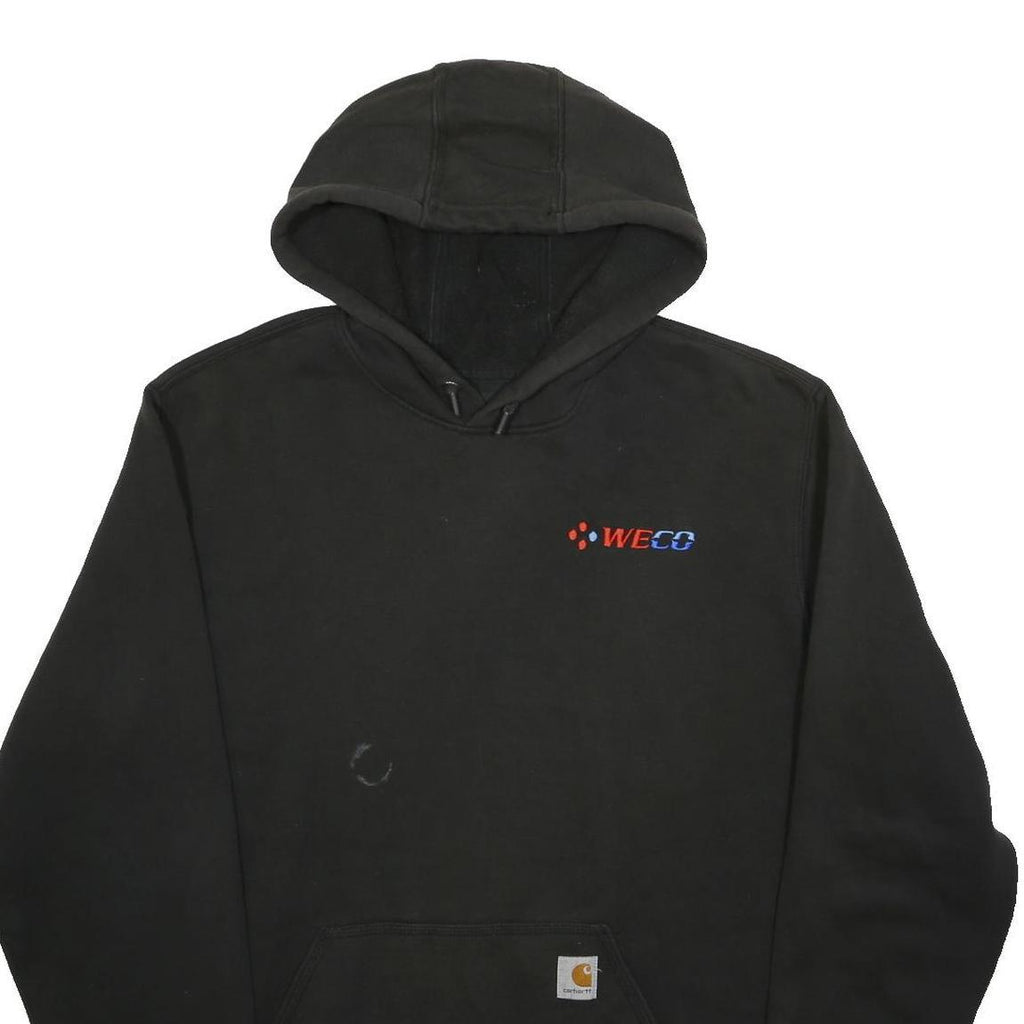 CARHARTT Mens Black WECO Hoodie L Cotton Blend Workwear Casual Pullover