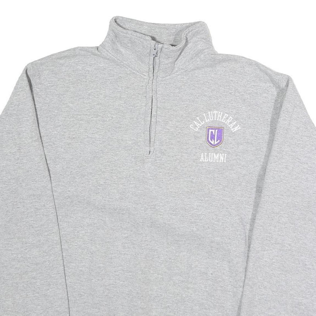 CHAMPION Mens Grey Cal Lutheran Alumni Half Zip M Cotton Blend Sweatshirt