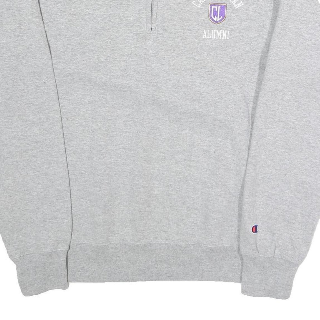 CHAMPION Mens Grey Cal Lutheran Alumni Half Zip M Cotton Blend Sweatshirt