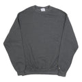 CHAMPION Mens Grey L Crew Neck Cotton Blend Pullover Sweatshirt Classic Comfort