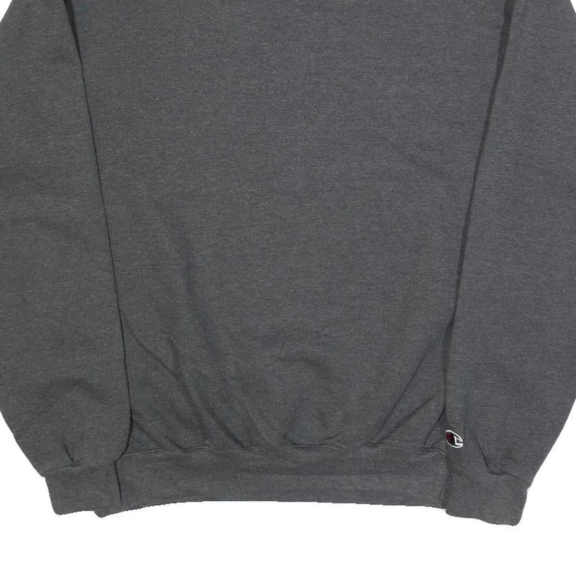 CHAMPION Mens Grey L Crew Neck Cotton Blend Pullover Sweatshirt Classic Comfort
