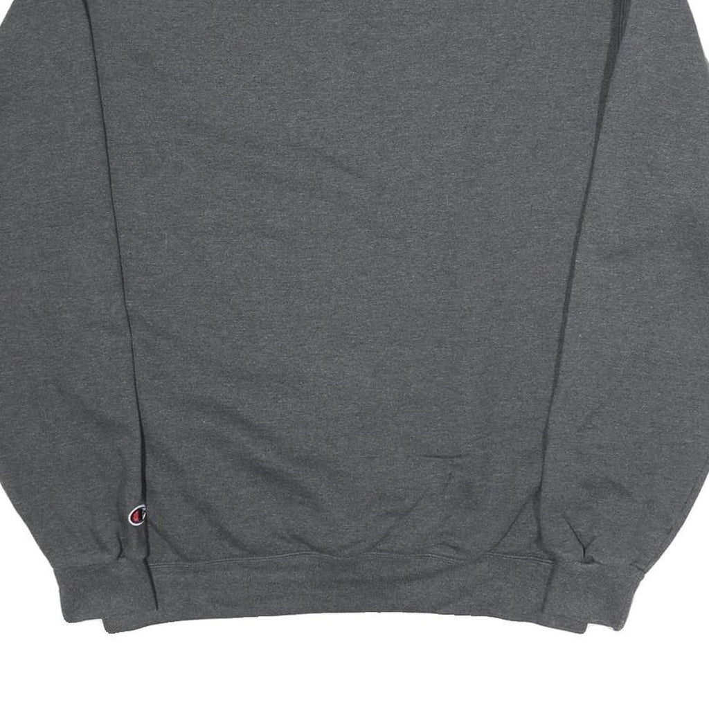 CHAMPION Mens Grey L Crew Neck Cotton Blend Pullover Sweatshirt Classic Comfort
