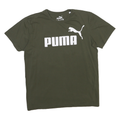 PUMA Womens Green Graphic T-Shirt L Short Sleeve Crew Neck Cotton Blend