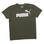 PUMA Womens Green Graphic T-Shirt L Short Sleeve Crew Neck Cotton Blend