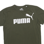 PUMA Womens Green Graphic T-Shirt L Short Sleeve Crew Neck Cotton Blend