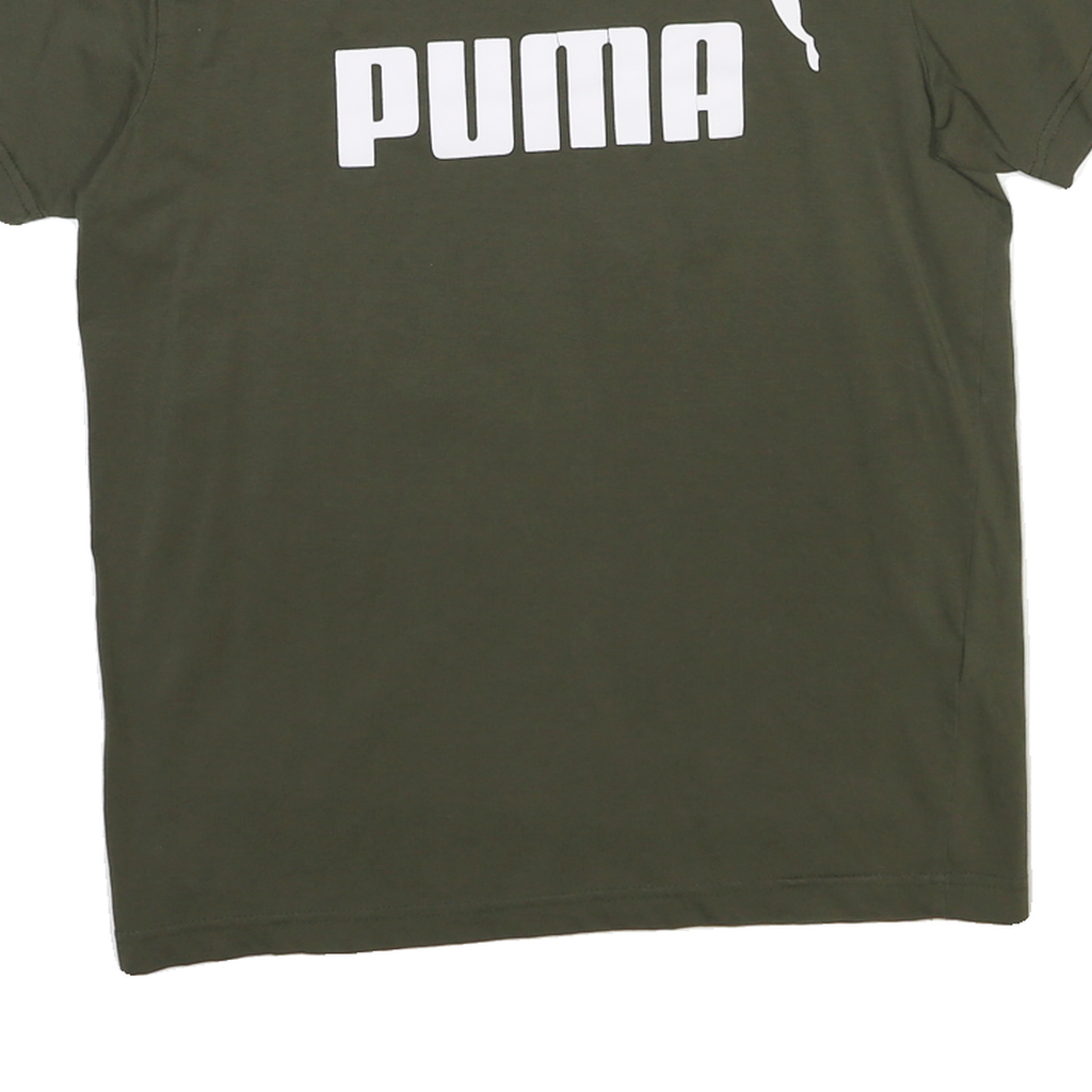PUMA Womens Green Graphic T-Shirt L Short Sleeve Crew Neck Cotton Blend