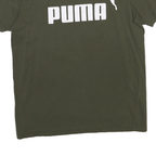 PUMA Womens Green Graphic T-Shirt L Short Sleeve Crew Neck Cotton Blend