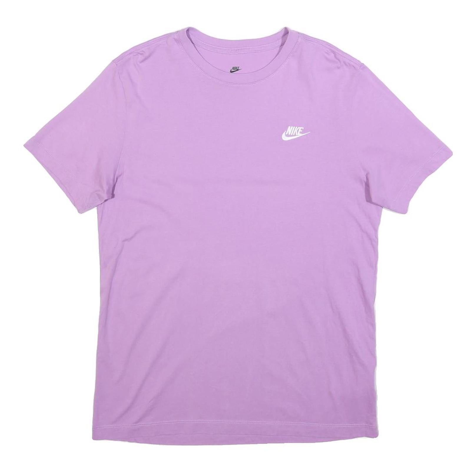 NIKE Mens Purple Logo Graphic T-Shirt M Short Sleeve Crew Neck Cotton
