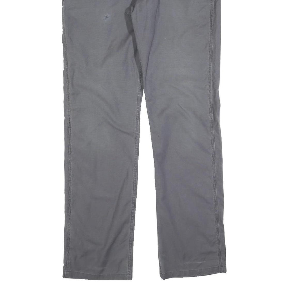 CARHARTT Mens Relaxed Grey Cotton Blend Zip Trousers W38 L36 Casual Workwear