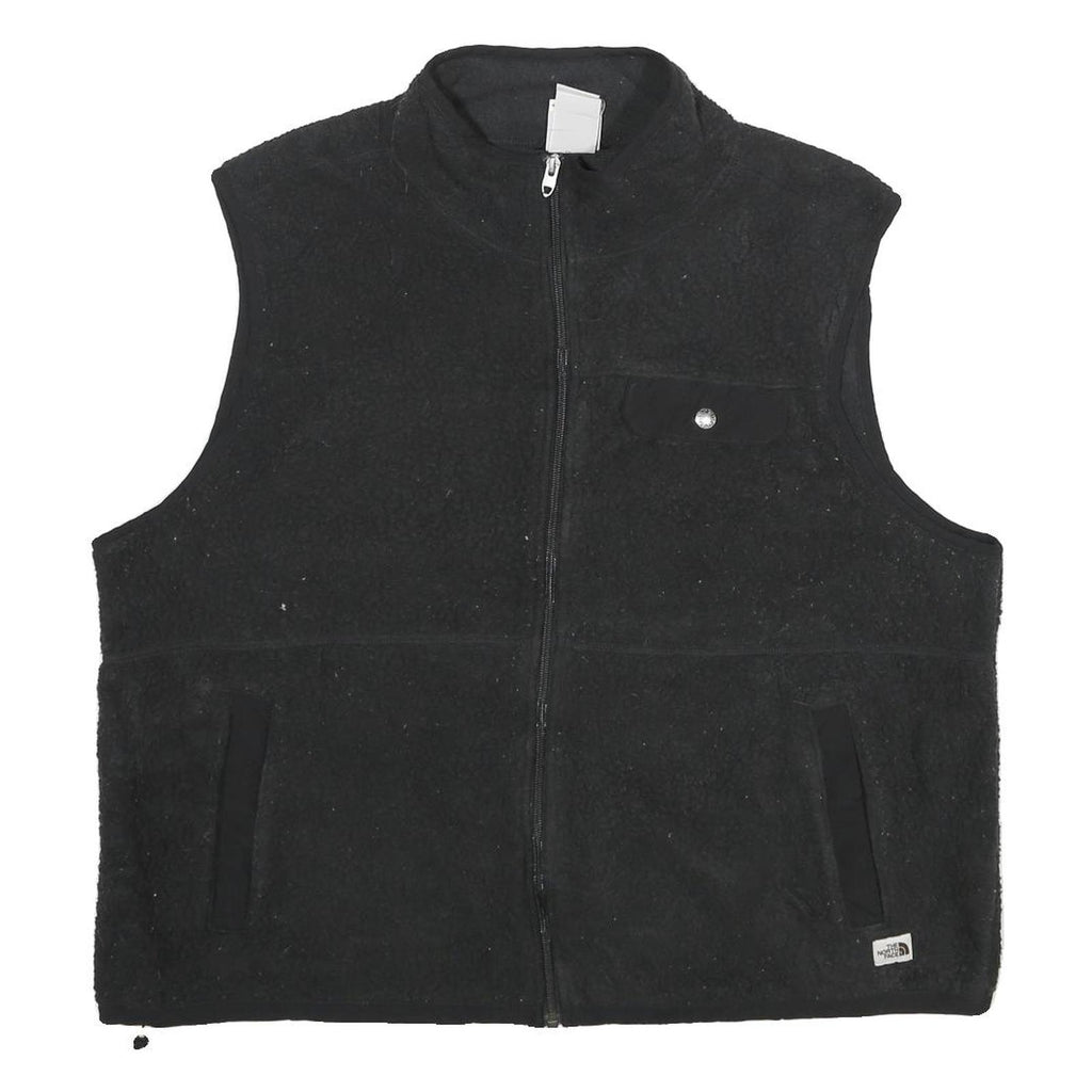 THE NORTH FACE Womens Black Fleece Vest 2XL Polyester Zip Closure Casual Outdoor