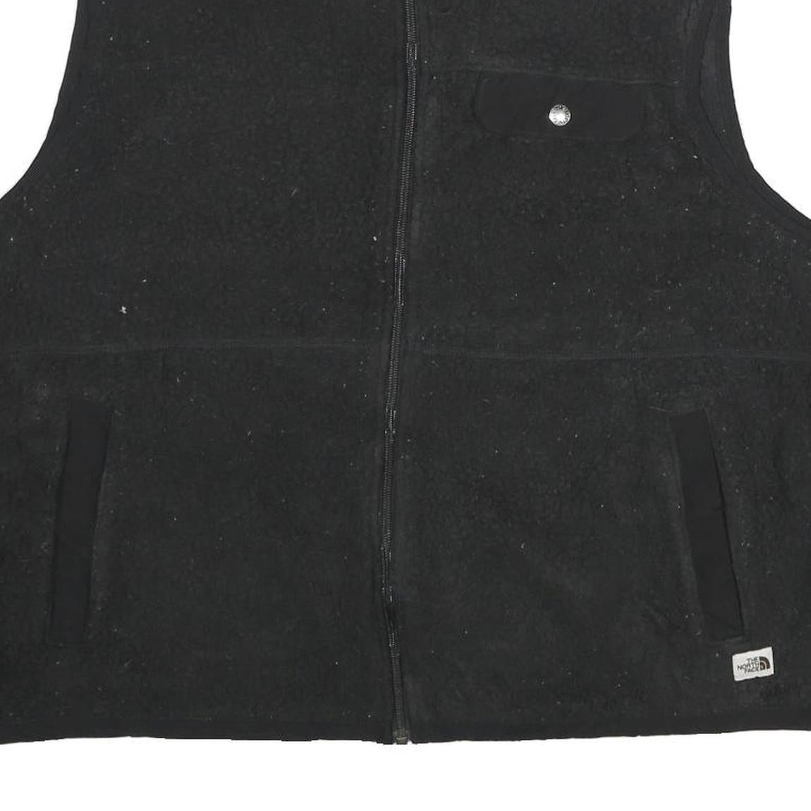 THE NORTH FACE Womens Black Fleece Vest 2XL Polyester Zip Closure Casual Outdoor