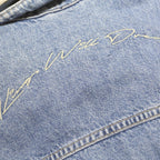 KINGS WILL DREAM Mens Blue Denim Jacket S Cotton Button Stand-Up Collar Plain