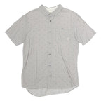 VANS Mens Grey & Black Shirt L Cotton Button Collar Casual Summer Shirt