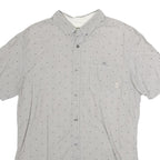 VANS Mens Grey & Black Shirt L Cotton Button Collar Casual Summer Shirt