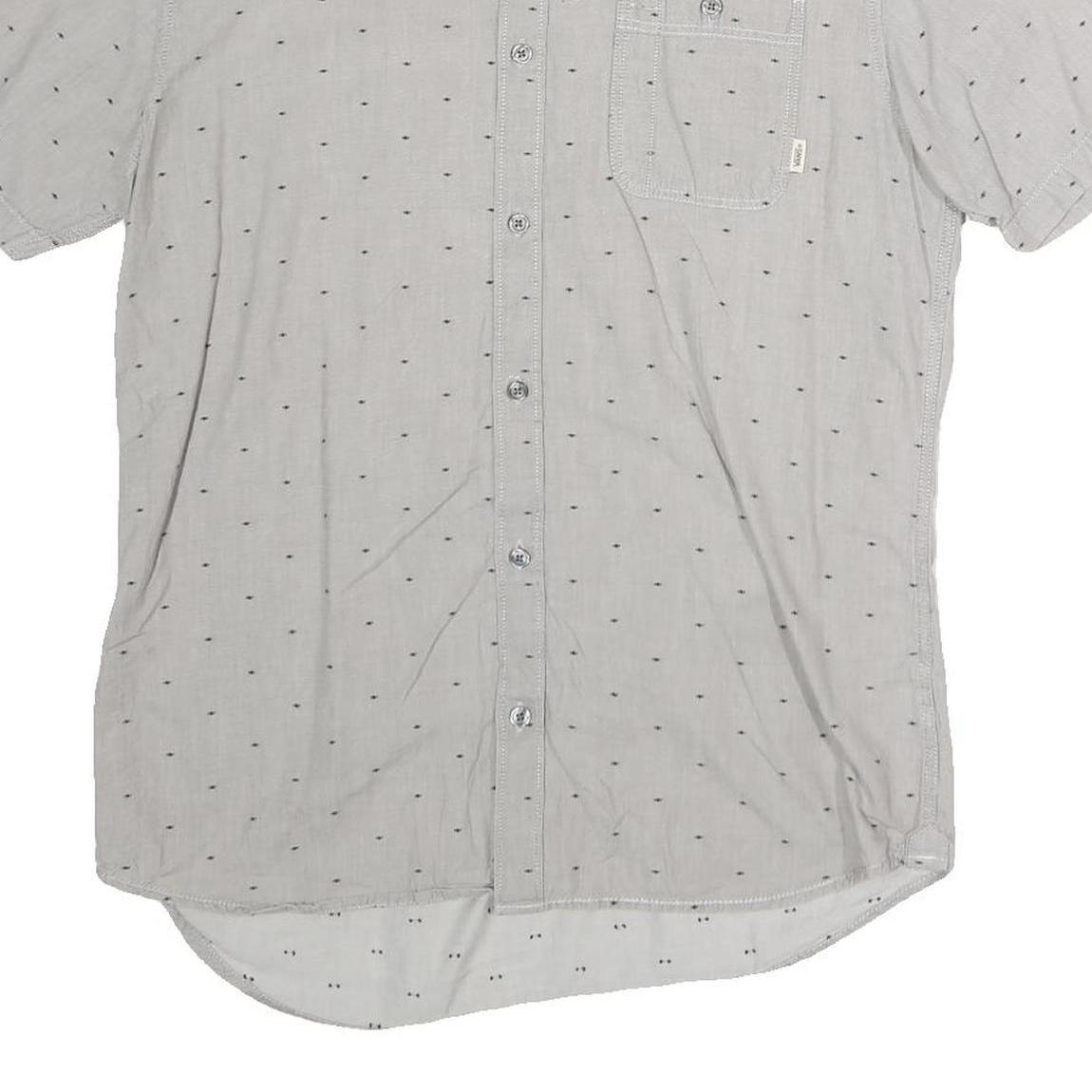 VANS Mens Grey & Black Shirt L Cotton Button Collar Casual Summer Shirt