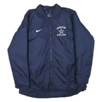 NIKE Mens Navy Blue Kenston Soccer Jacket L Polyester Blend Plain Zip Sportswear