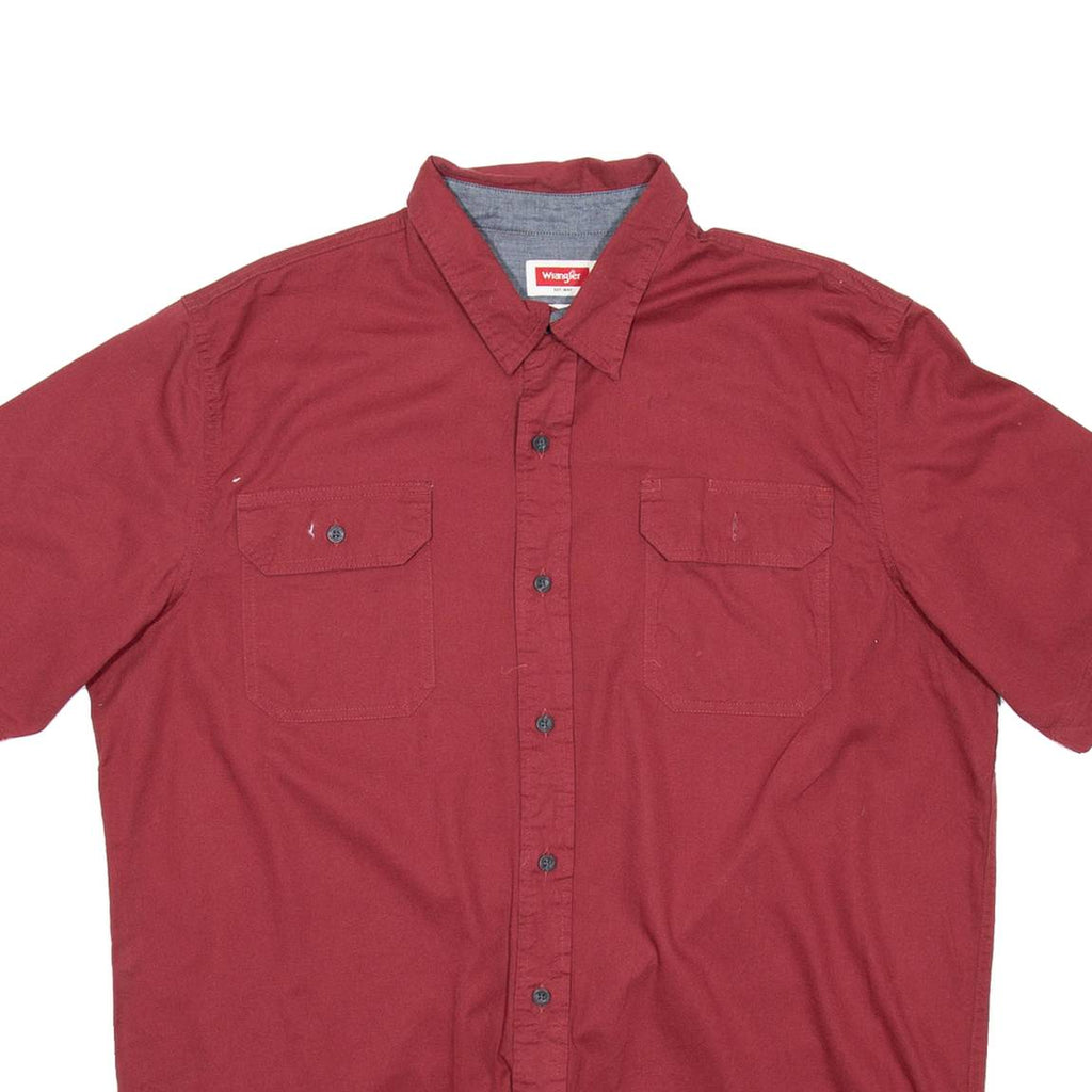 WRANGLER Mens Plain Shirt Red L